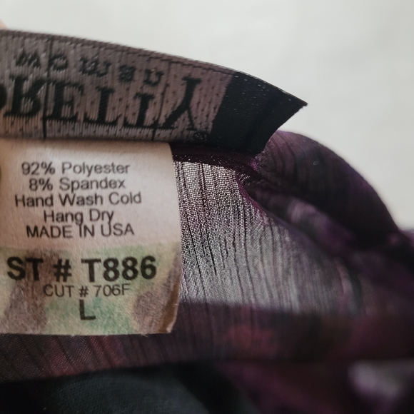 🔴 2/$20 PRETTY WOMEN Purple Top/Blouse Sheer With Jewels - Picture 11 of 11